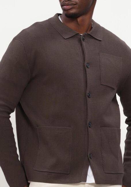 Bruine SELECTED MEN Vest SLMMIKE LIGHT POLO CARDIGAN - large