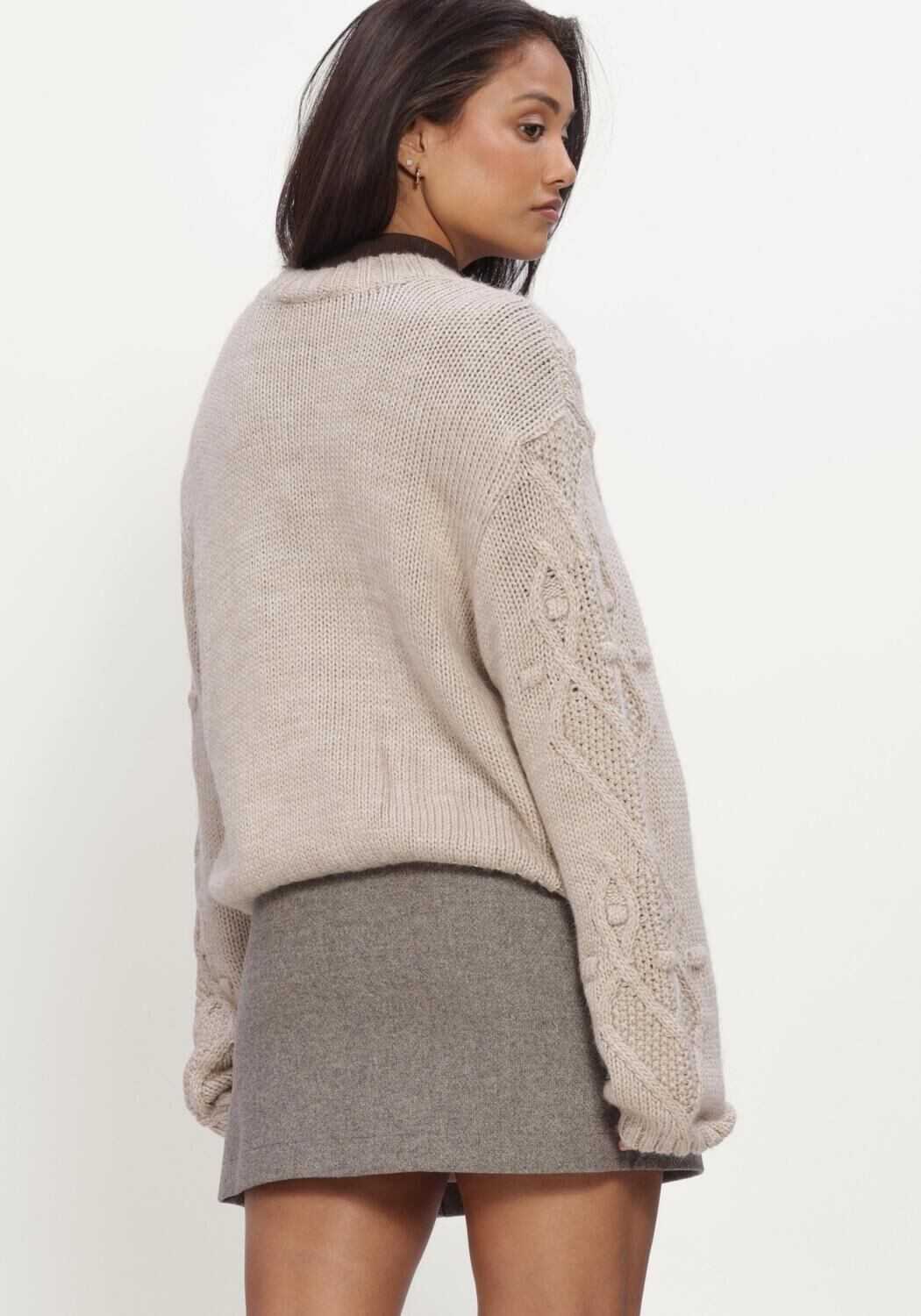 Beige MODSTR&Ouml;M Trui DAHLIAMD CARDIGAN - large