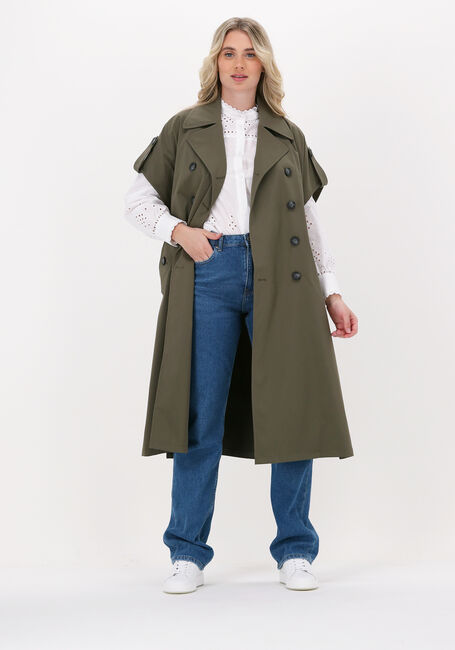 Donkergroene BEAUMONT Trenchcoats SLEEVELESS OVERSIZED TRENCH - large