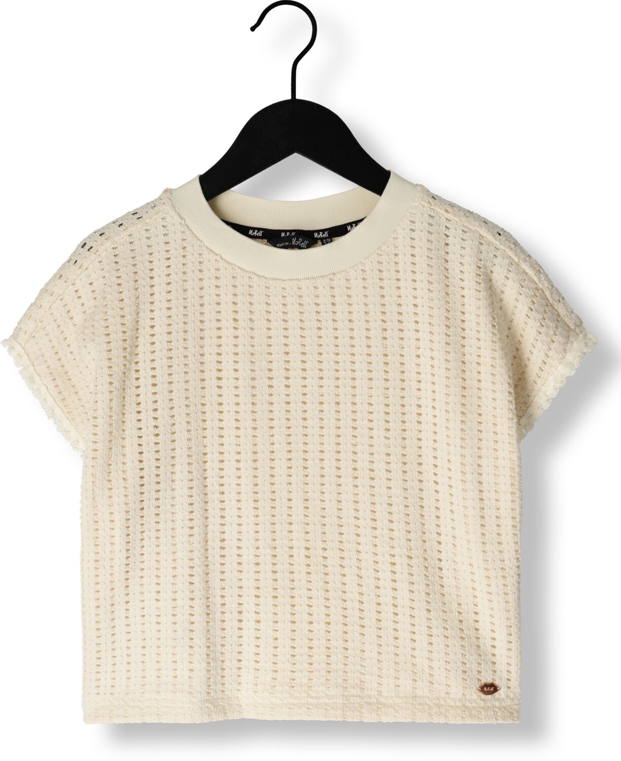 NOBELL Meisjes Tops & T-shirts Kawai Crochet Knit Top Ecru