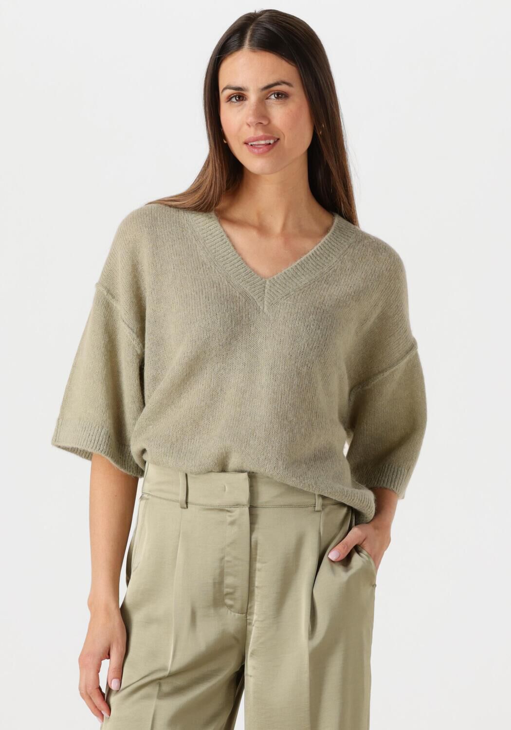DANTE6 Dames Truien & Vesten Talya V-neck Sweater Groen