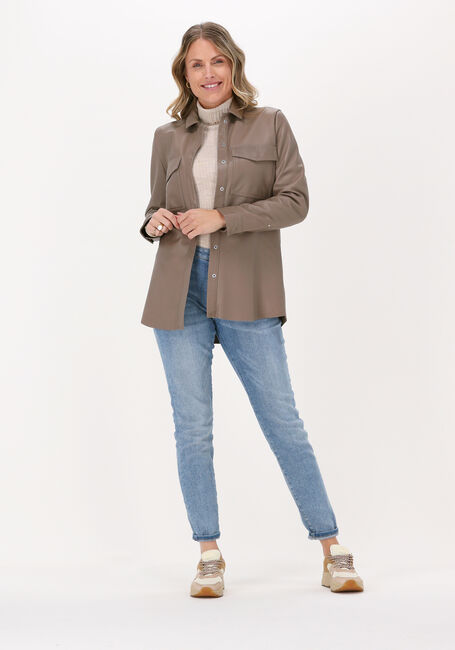 Taupe GOOSECRAFT Leren jas GIN TONIC BLOUSE - large