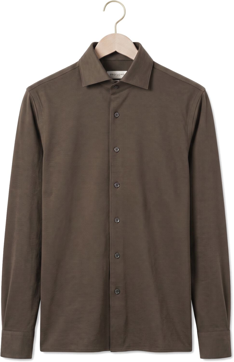 PROFUOMO Heren Overhemden Shirt One Piece Japanese Knitted Bruin