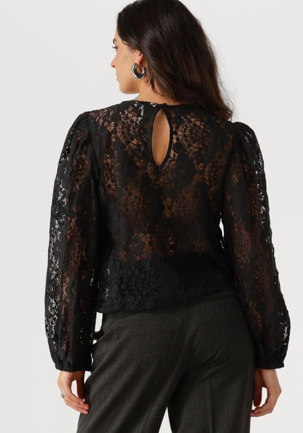 OBJECT Dames Tops & T-shirts Objbeverly L s Lo Top Zwart