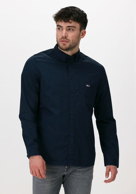 Donkerblauwe TOMMY JEANS Casual overhemd TJM ESSENTIAL LIGHT TWILL SHIRT - large