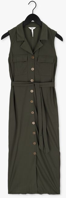 Donkergroene OBJECT Midi jurk CORINE S/L DRESS - large