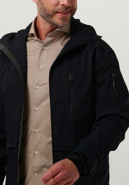 Donkerblauwe PROFUOMO Gewatteerde jas OUTERW MAGNET CLSR LONG - large
