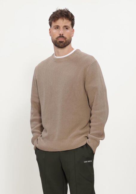 Beige LES DEUX Trui RIB CREWNECK KNIT - large