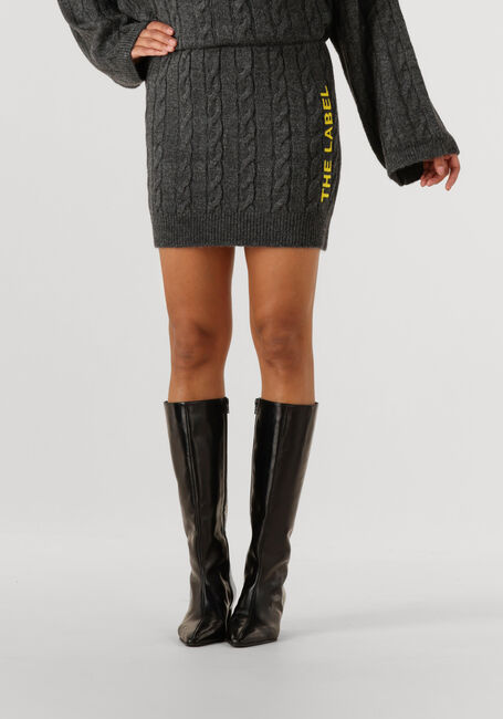 Donkergrijze ALIX THE LABEL Minirok LADIES KNITTED CABLE SKIRT - large