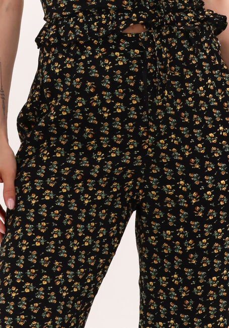 Zwarte COLOURFUL REBEL Pantalon DIANA SMALL FLOWER HIGH RISE STRAIGHT PANTS - large