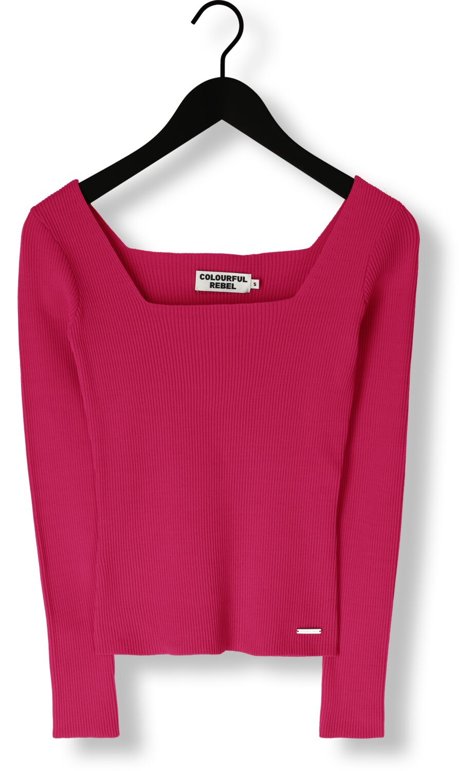 COLOURFUL REBEL Dames Truien & Vesten Ariel Square Neckline Knitted Top Roze