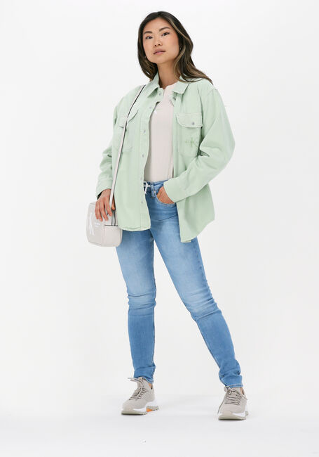 Lichtblauwe CALVIN KLEIN Blouse SHIRT JACKET - large
