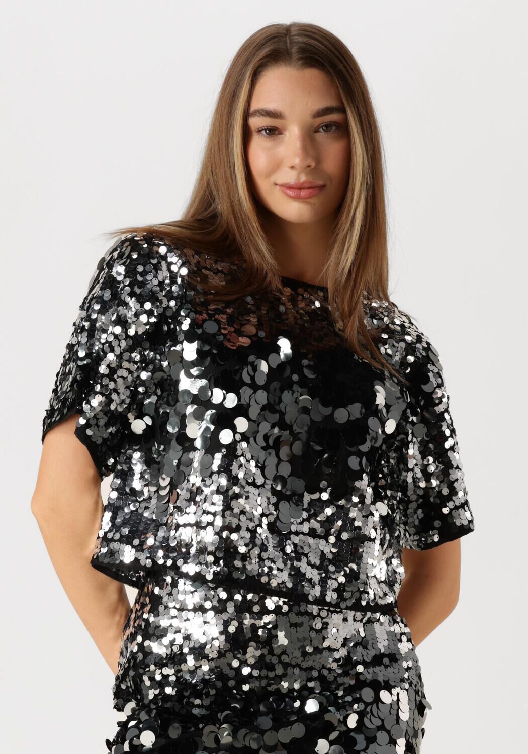 SELECTED FEMME Dames Tops & T-shirts Slftana 3 4 Sequins Top Zilver