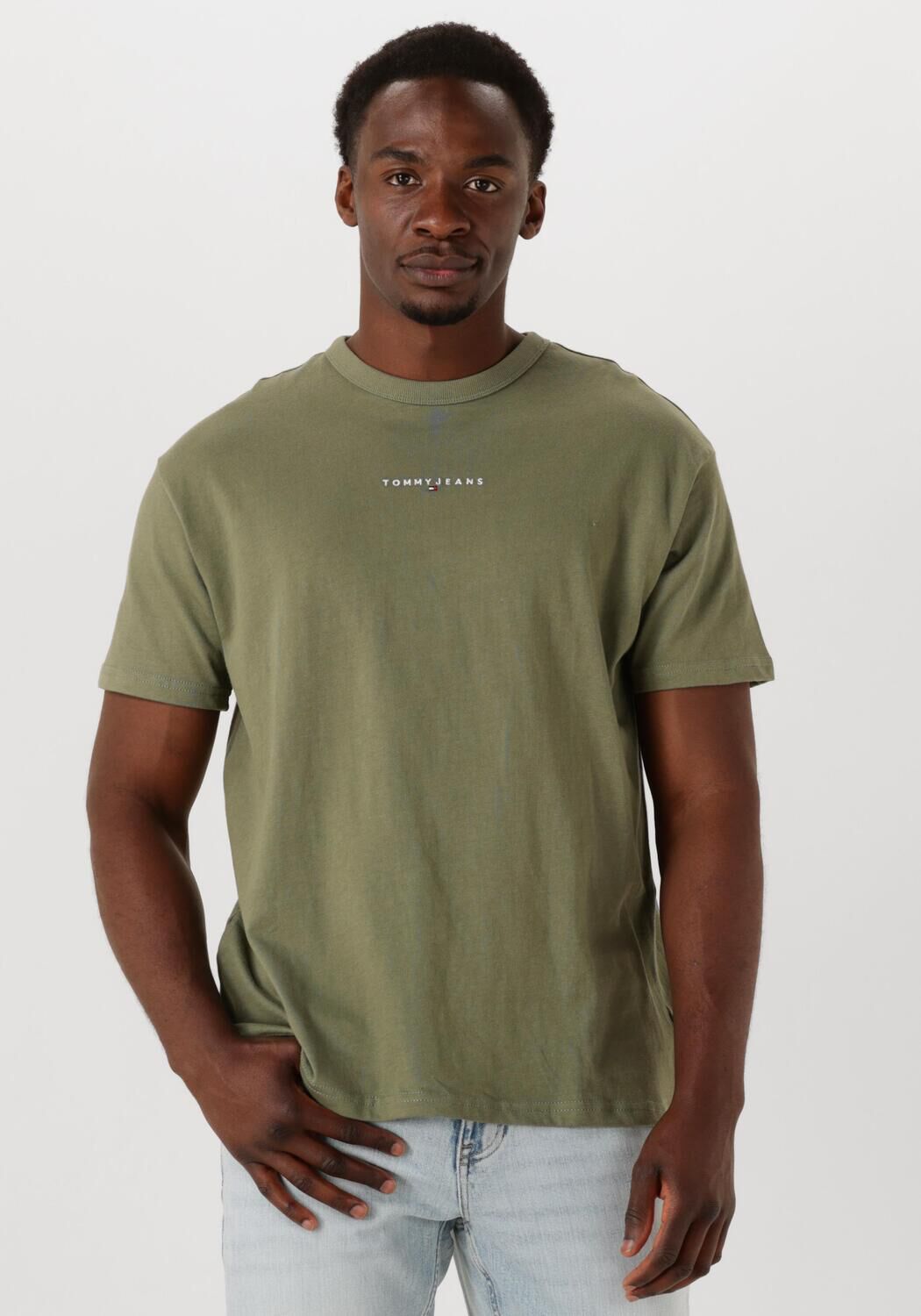 TOMMY JEANS Heren Polo's & T-shirts Tjm Rlx Linear Logo Tee Groen