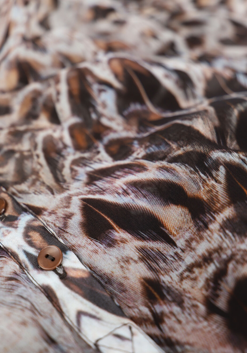 Bruine SUMMUM Midi jurk DRESS FEATHERS - large