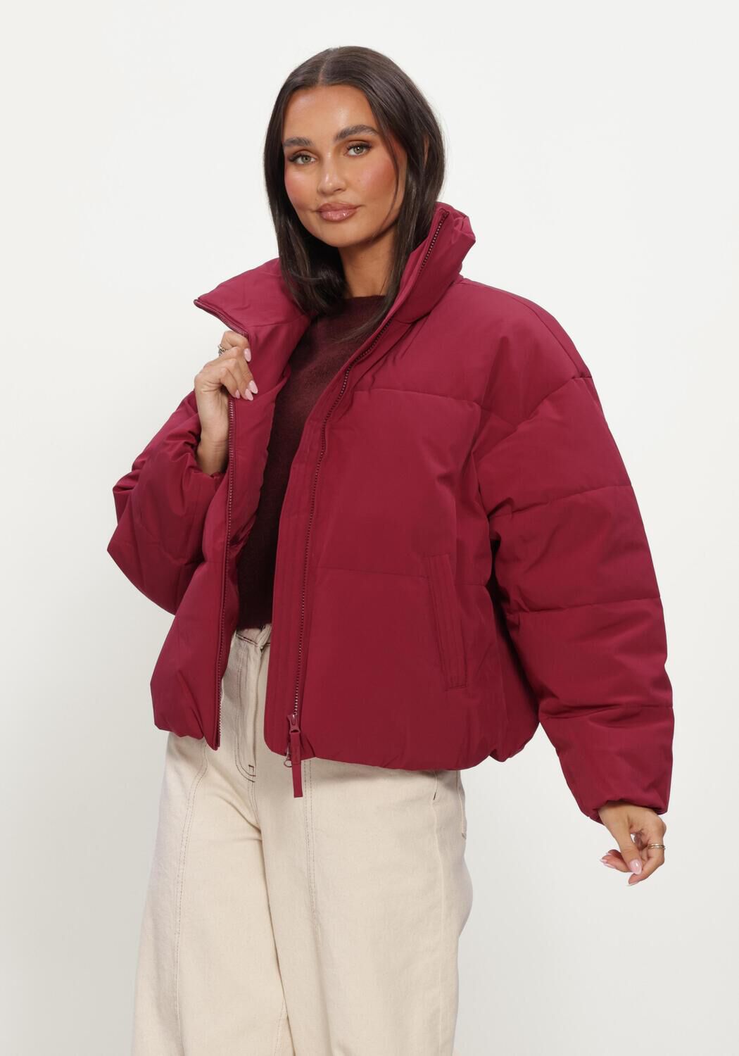 Bordeaux MSCH COPENHAGEN Gewatteerde jas MSCHREFRON JACKET - large