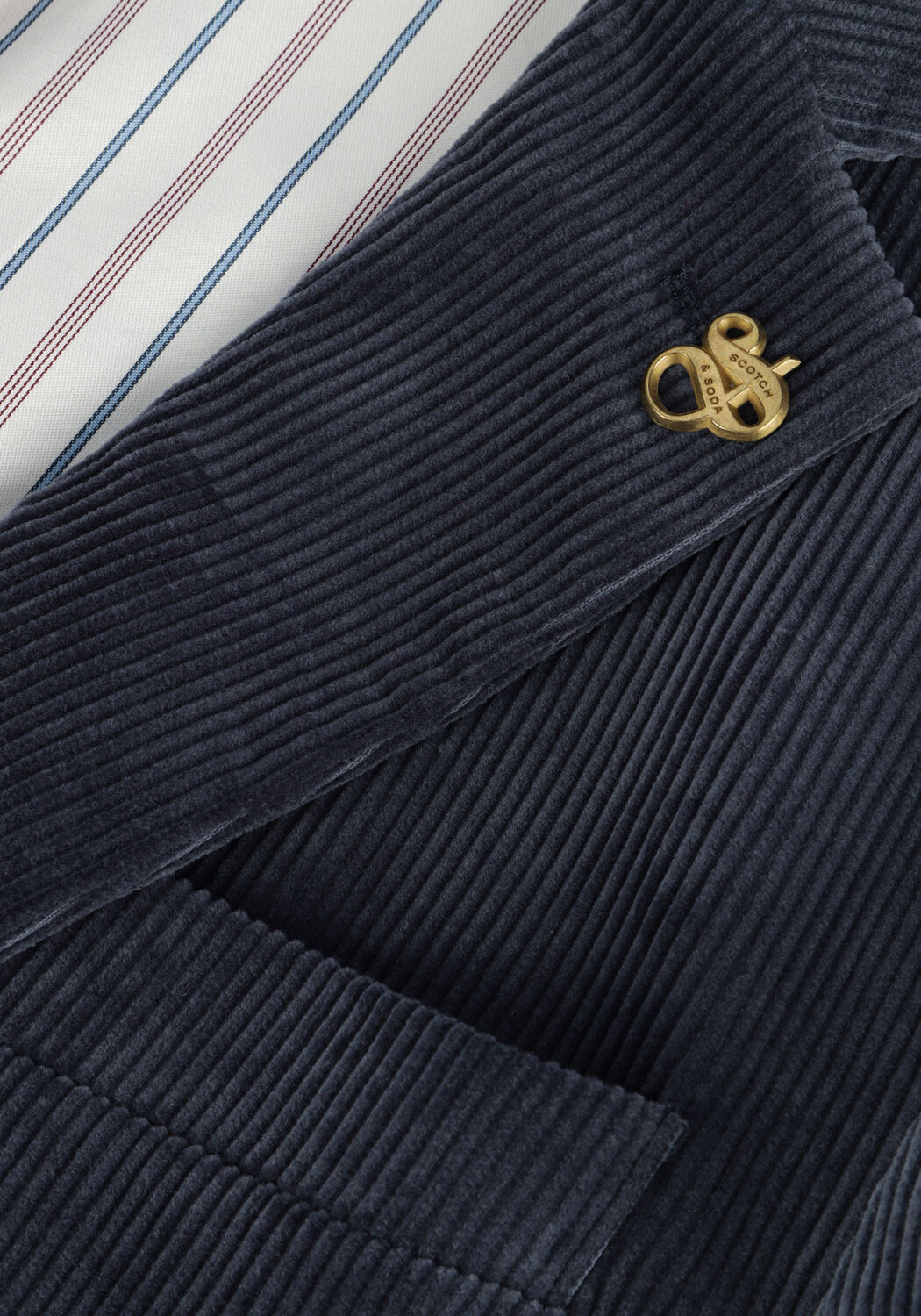 Blauwe SCOTCH & SODA Colberts CORDUROY SINGLE-BREASTED BLAZER - large