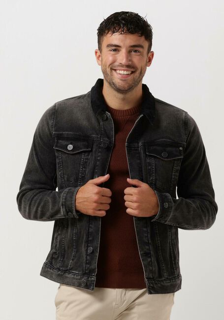 Grijze CAST IRON Spijkerjas DENIM JACKET GREY SHADOW WASH - large