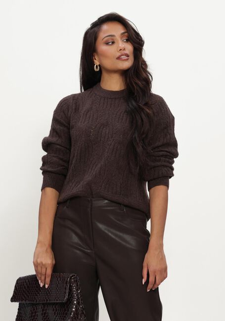 Bruine OBJECT Trui OBJARONA L/S RE KNIT PULLOVER - large