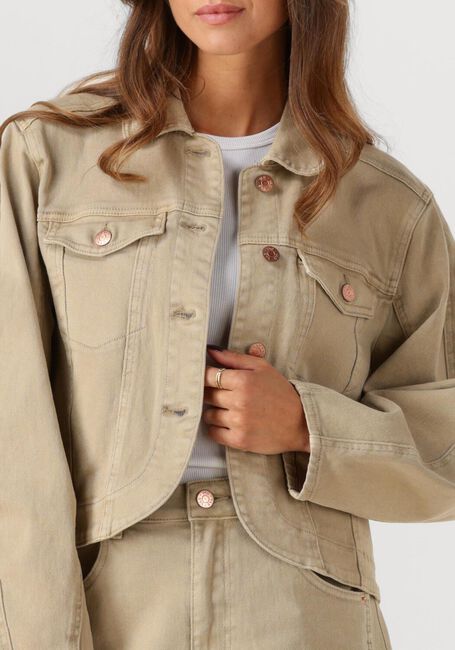 Beige Y.A.S. Spijkerjas YASLUA LS DENIM JACKET - large