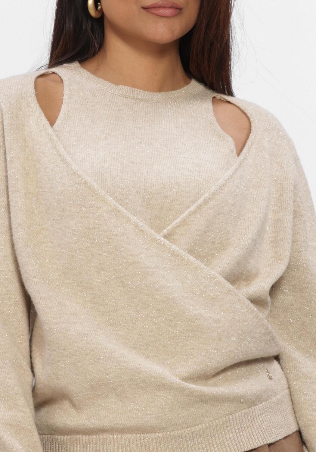 Beige NUKUS Trui MEREL PULLOVER LUREX - large