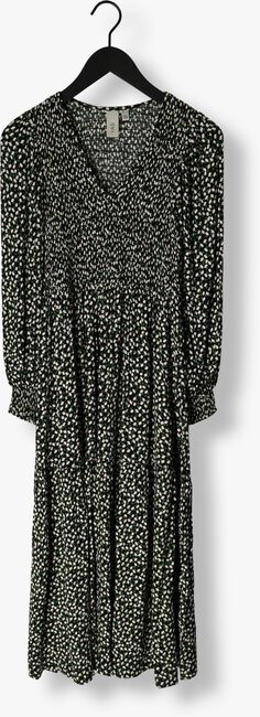 Zwarte Y.A.S. Midi jurk YASDITSY V NECK 3/4 SLEEVE SMOCK DRESS - large