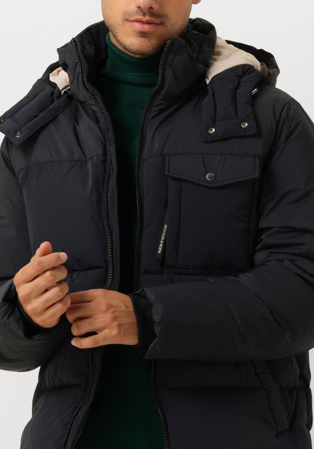 SCOTCH & SODA Heren Jassen Hooded Puffer Jacket Zwart