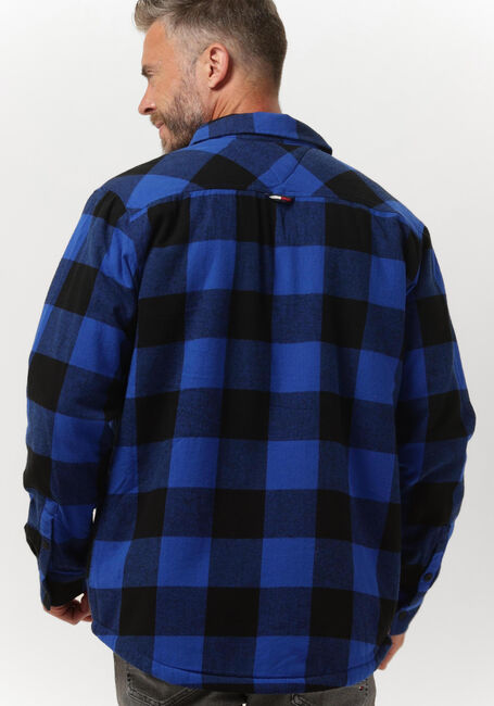 Blauwe TOMMY JEANS Overshirt TJM SHERPA FLANNEL OVERSHIRT - large