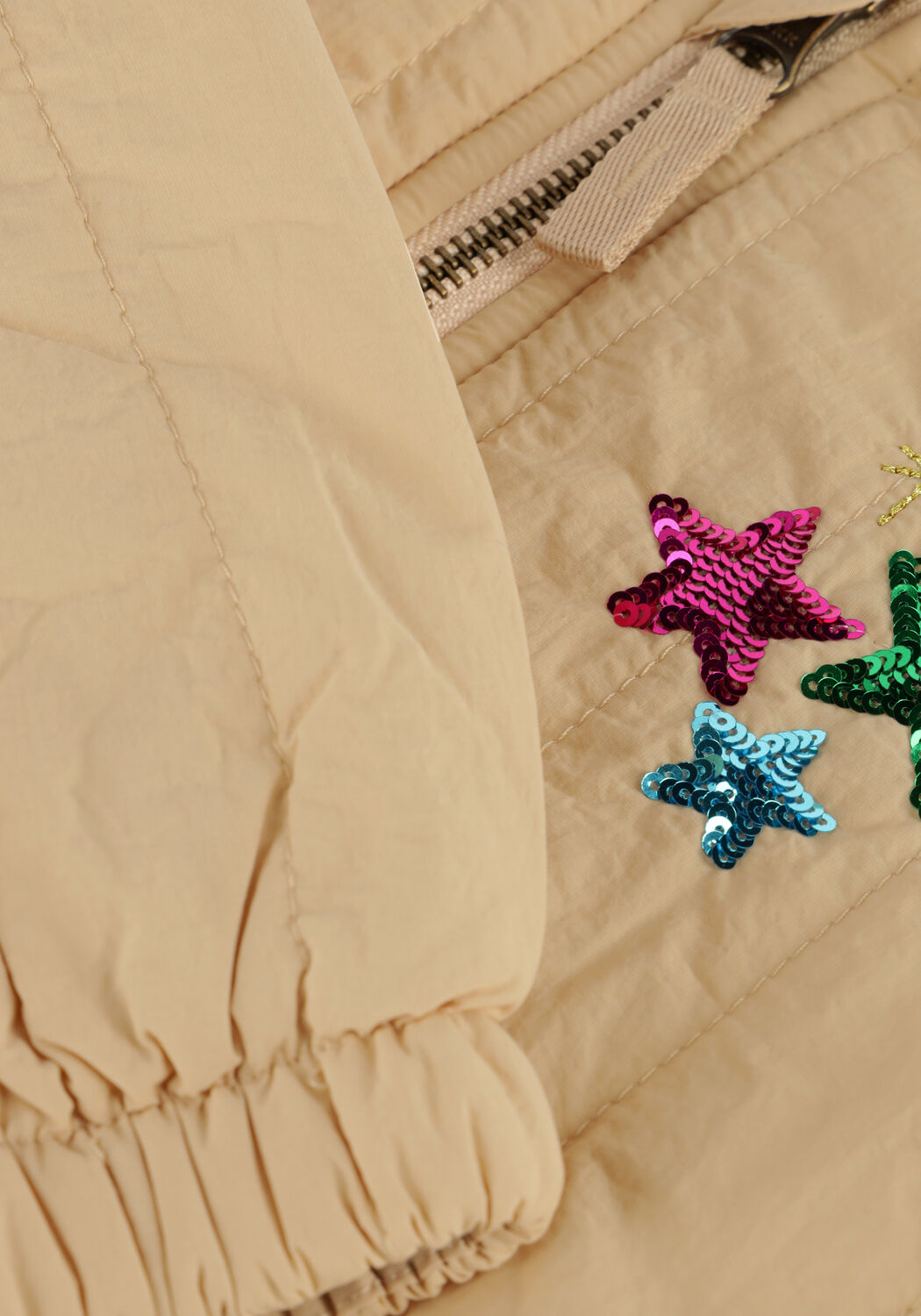 Lichtroze KONGES SLOJD Gewatteerde jas JUNO SEQUIN BOMBER JACKET - large