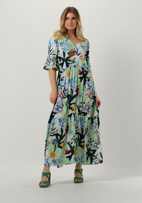 Blauwe POM AMSTERDAM Maxi jurk DRESS LIV 7328 - large