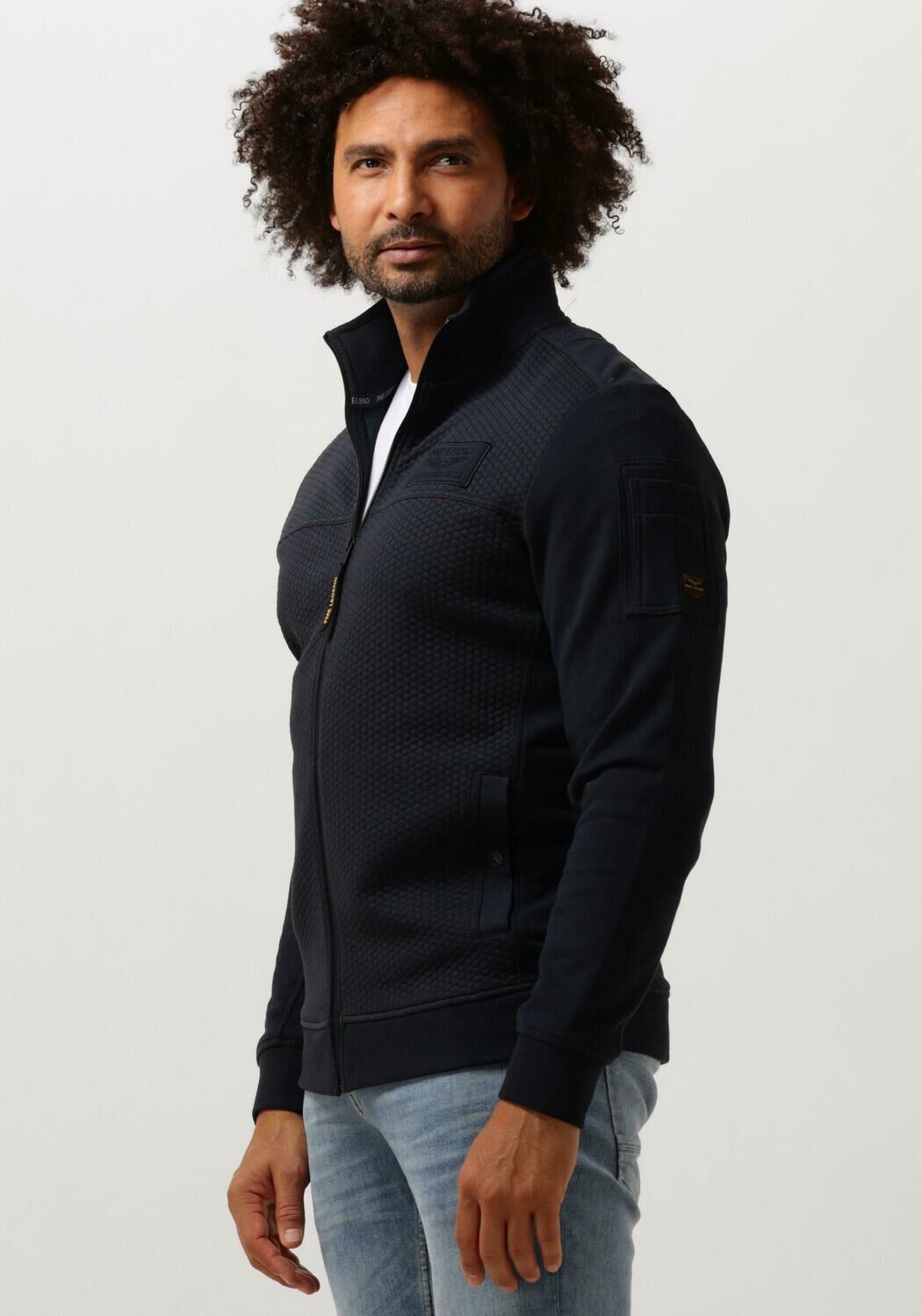 PME LEGEND Heren Truien & Vesten Zip Jacket Jacquard Interlock Sweat Blauw