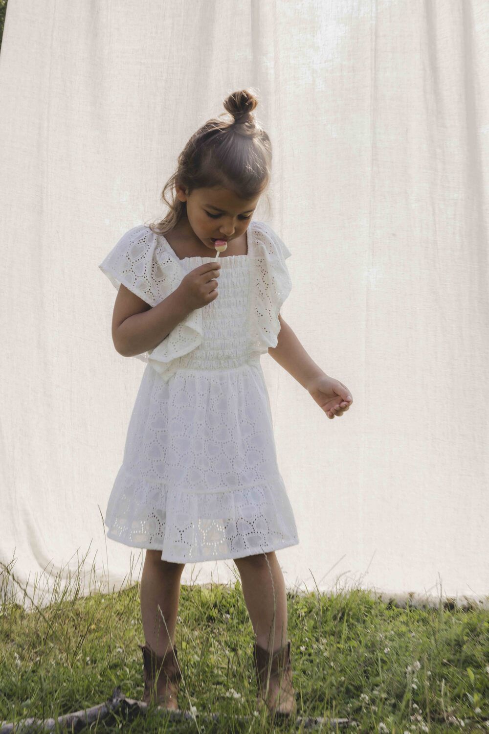 Witte LOOXS Little Mini jurk 2512-7804 - large