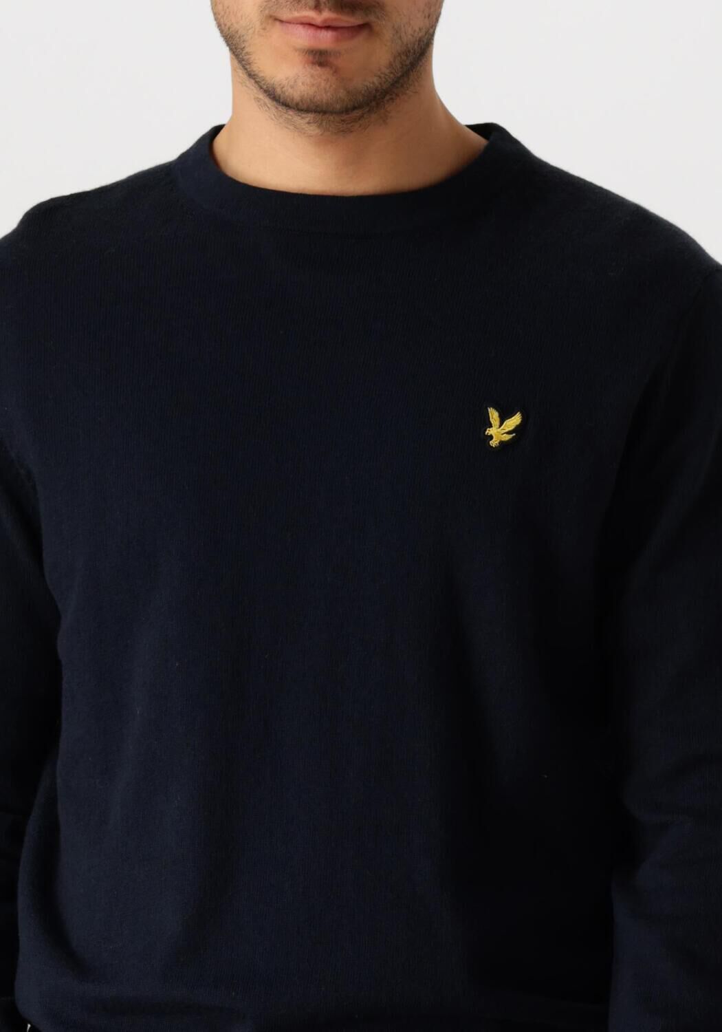 LYLE & SCOTT Heren Truien & Vesten Cotton Merino Crew Neck Jumper Donkerblauw