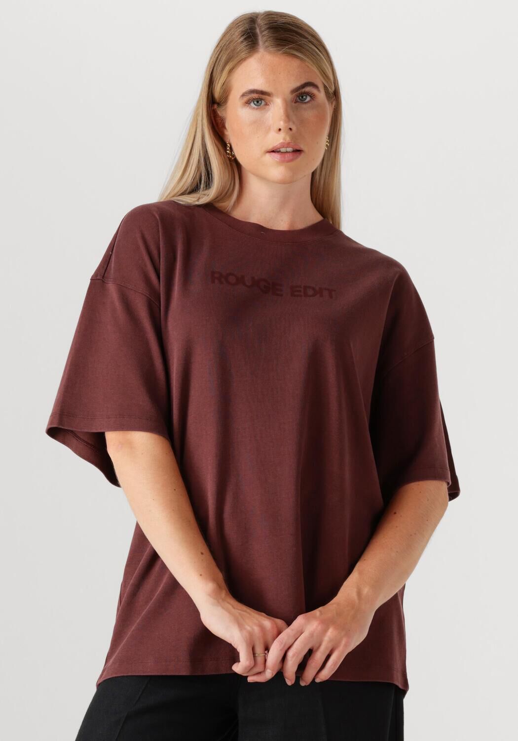 ROUGE EDIT Dames Tops & T-shirts Rousophias Ss O-neck Tee Bruin