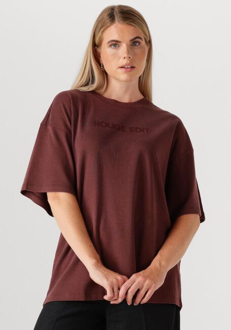 Bruine ROUGE EDIT T-shirt ROUSOPHIAS SS O-NECK TEE - large