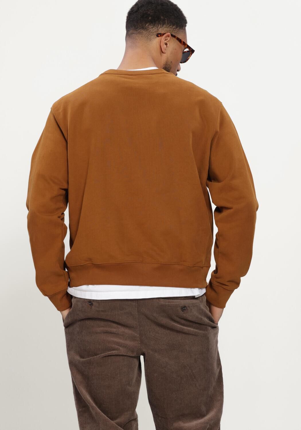 SELECTED MEN Heren Truien & Vesten Slmdomestic Relaxaxel Ls Crew Neck Sweat Bruin