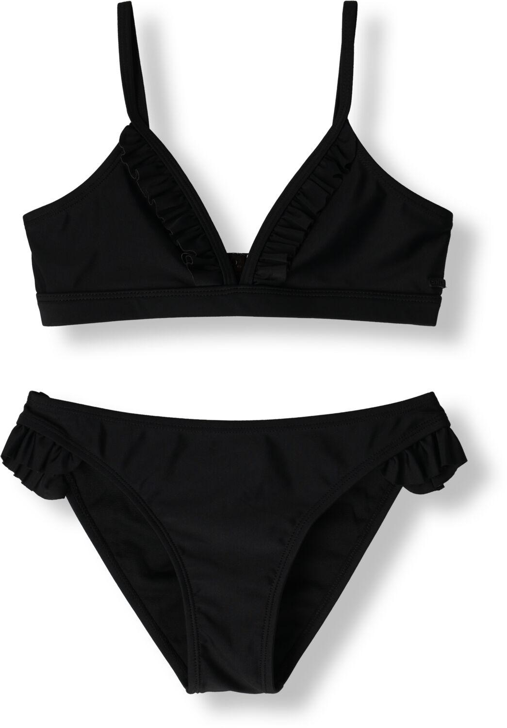 Shiwi triangel bikini Blake met ruches zwart Meisjes Gerecycled polyester 122 128