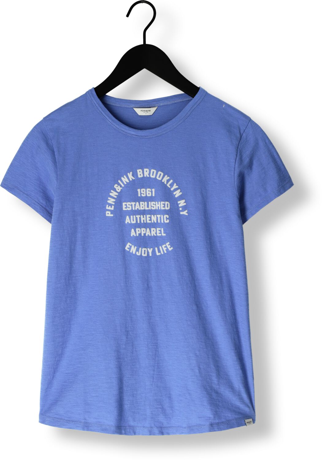 PENN & INK Dames Tops & T-shirts T-shirt Print Blauw