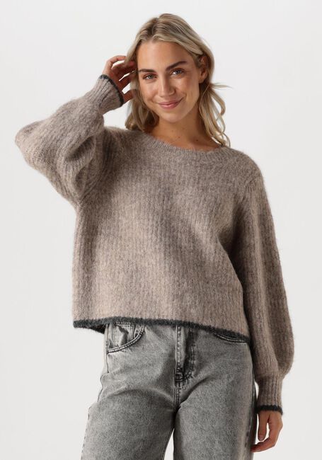 Grijze CO'COUTURE Trui CORALIECC BOW LS RIB KNIT - large
