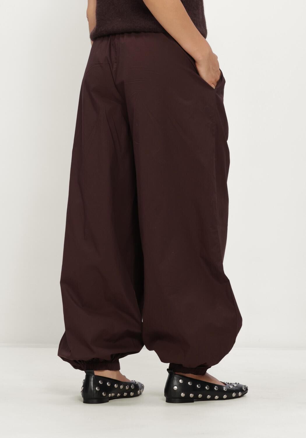 Bruine Y.A.S. Wijde broek YASMELVO MW BALLOON PANT - large