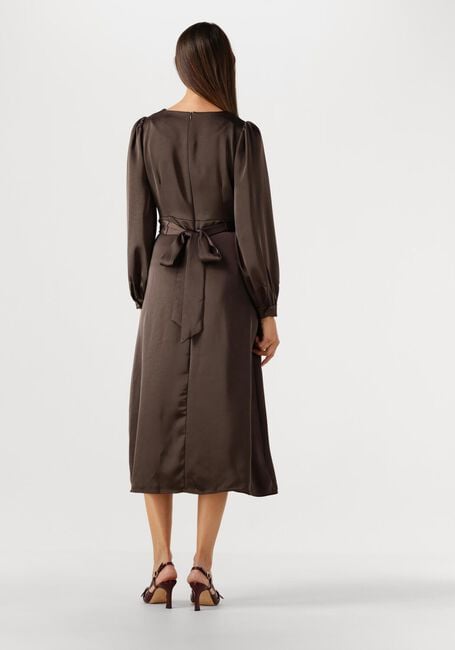 Bruine NEO NOIR Midi jurk RIMINI HEAVY SATEEN DRESS - large