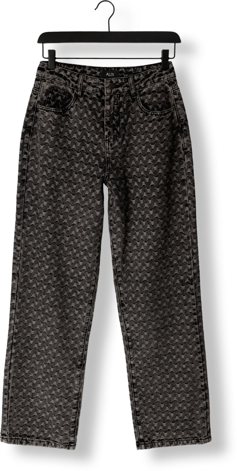 ALIX THE LABEL Dames Jeans Ladies Woven Fancy Denim Pants Donkergrijs