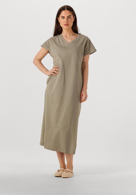 Khaki WITHBLACK Midi jurk WBLCARMA LONG V-NECK DRESS - large