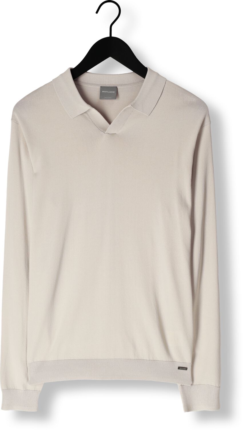 GENTILUOMO Heren Truien & Vesten Polo No Button Ls K2039-260 Gebroken Wit
