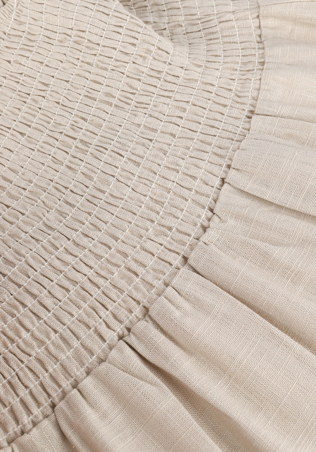 Beige OBJECT Midi jurk NELA S/L DRESS - large