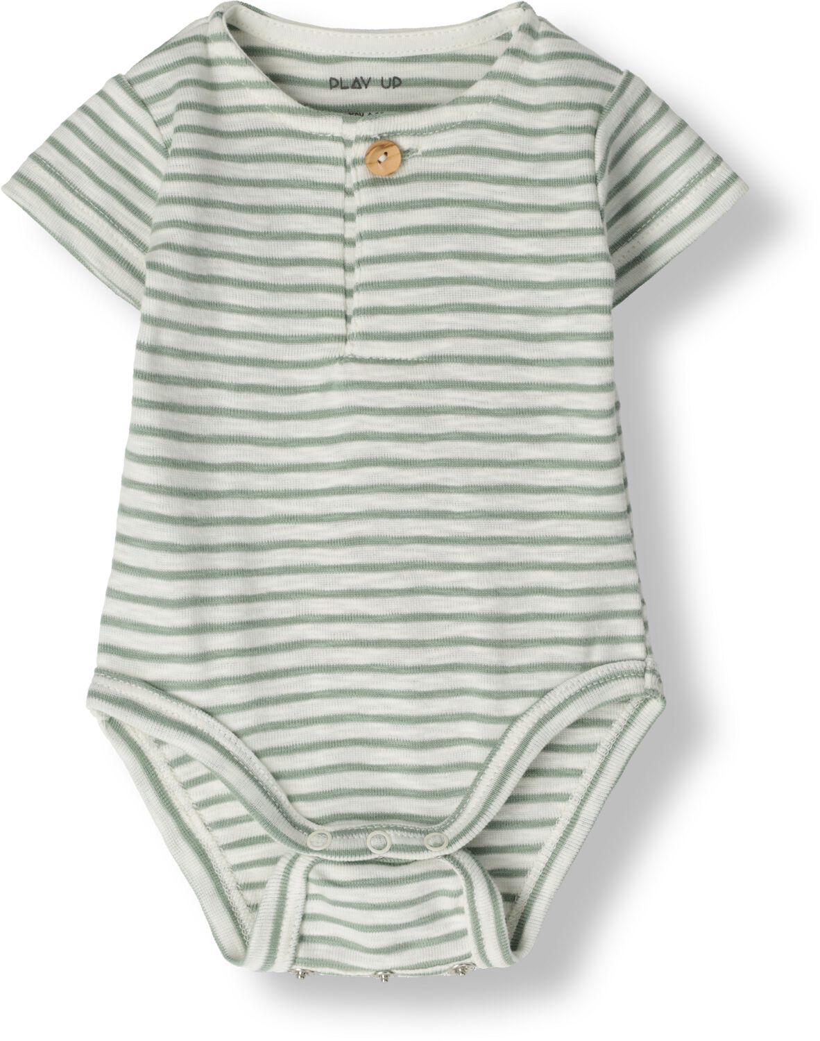 PLAY UP Baby Rompers Striped Rib Flame Body Groen