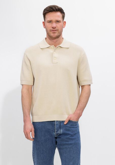 Beige SELECTED MEN Polo SLHDANE SS KNIT RELAXED POLO NOOS - large
