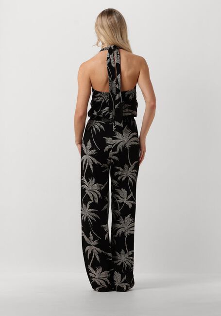 Zwarte JANSEN AMSTERDAM Jumpsuit VP425 JERSEY PRINTED SLEEVELESS JUMPSUIT WITH HALTER NECKLINE - large