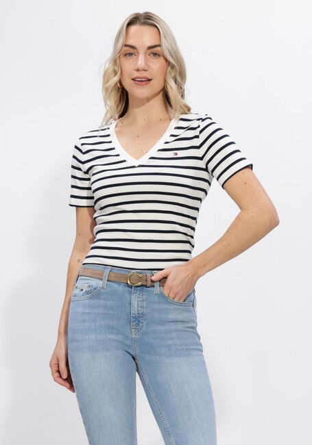 Witte TOMMY HILFIGER T-shirt SLIM CODY V-NK - large