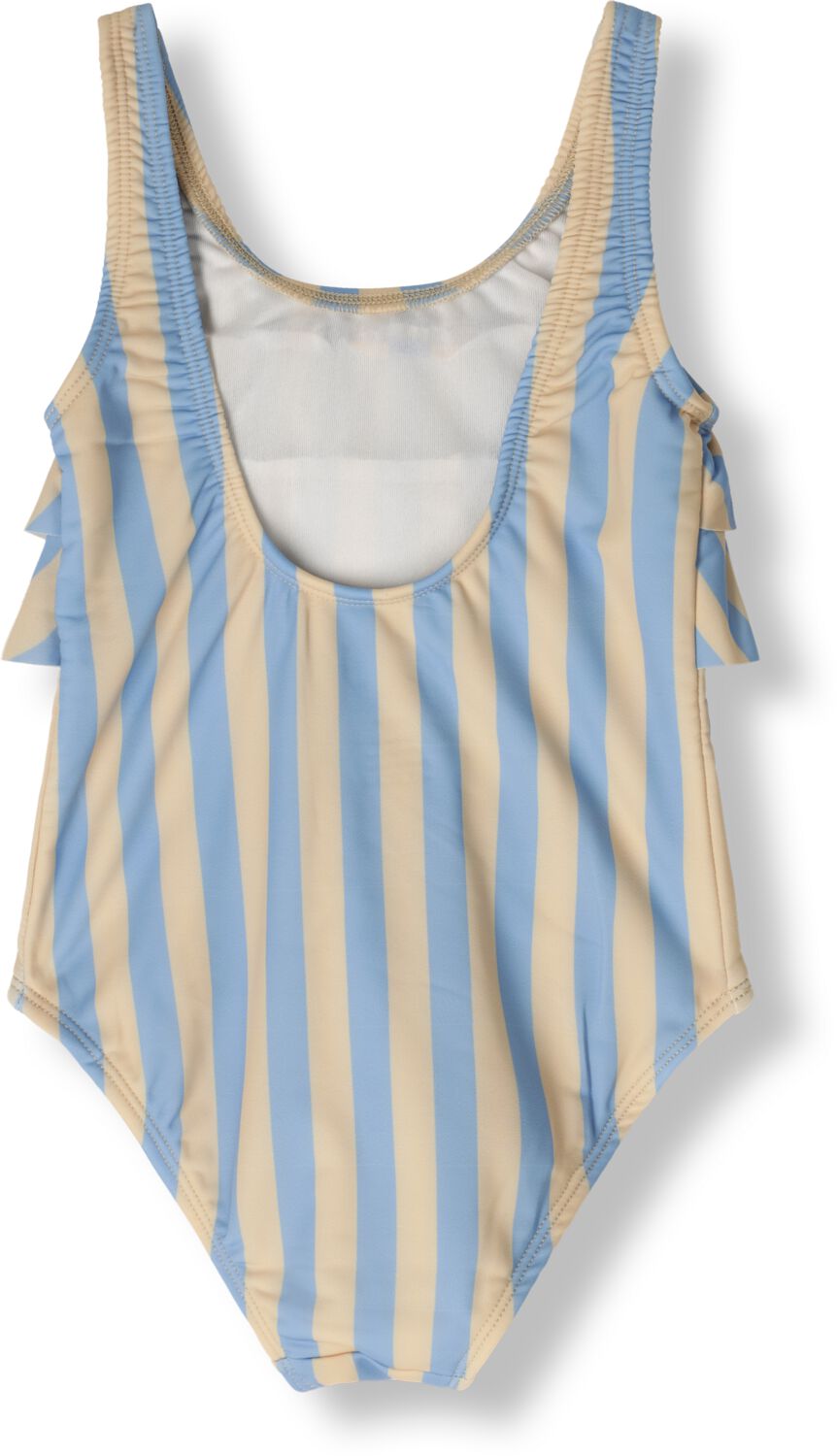 Sproet & Sprout Meisjes Zwemkleding Swimsuit Chest Ruffle Stripes Blauw